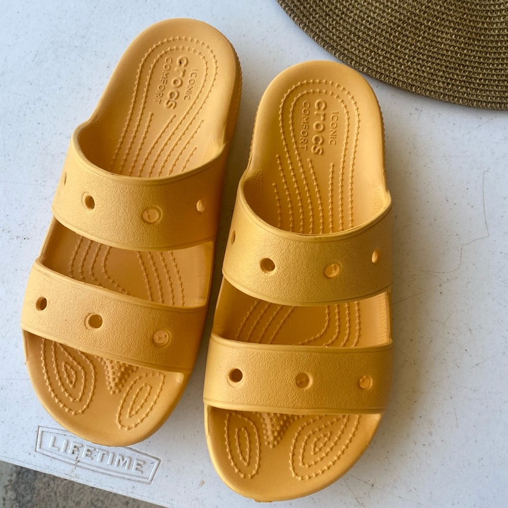 Croc slides - orange/yellow